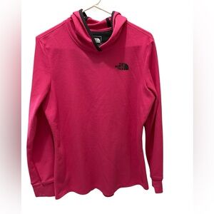 The North Face women's long-sleeve pullover hoodie vibrant pink size Large